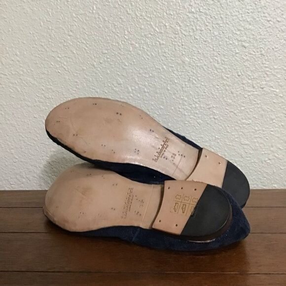 Silvano Sassetti Blue Suede Lace Up Flats Sz 38 US 6 - Picture 9 of 12